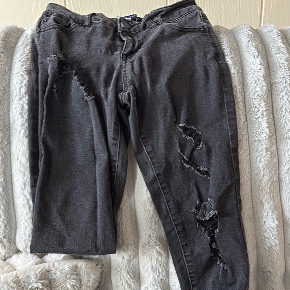 Distressed Black Jeans